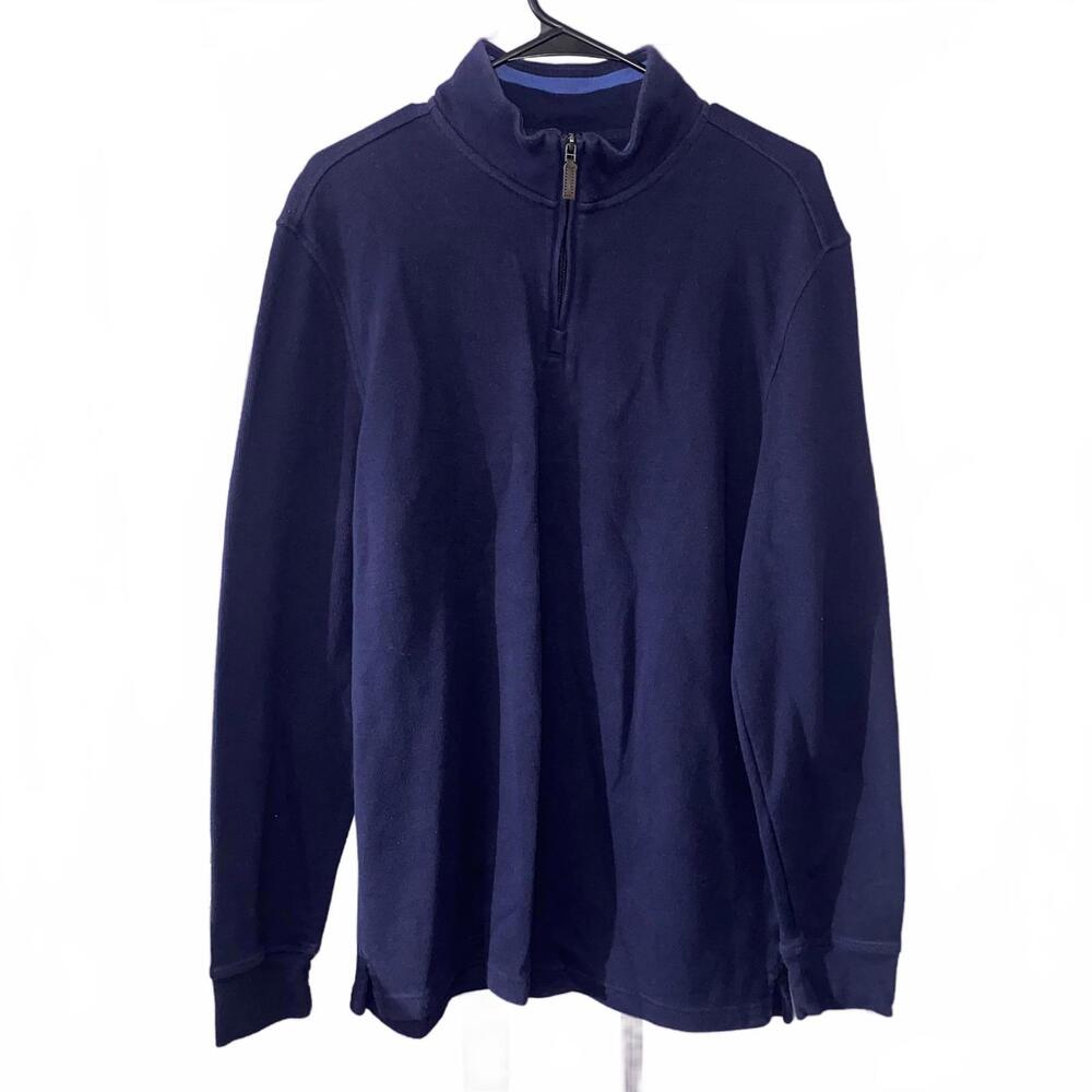 Club Room Navy Quarter Zip Sweater XL Classic Minimalist Preppy Business Casual